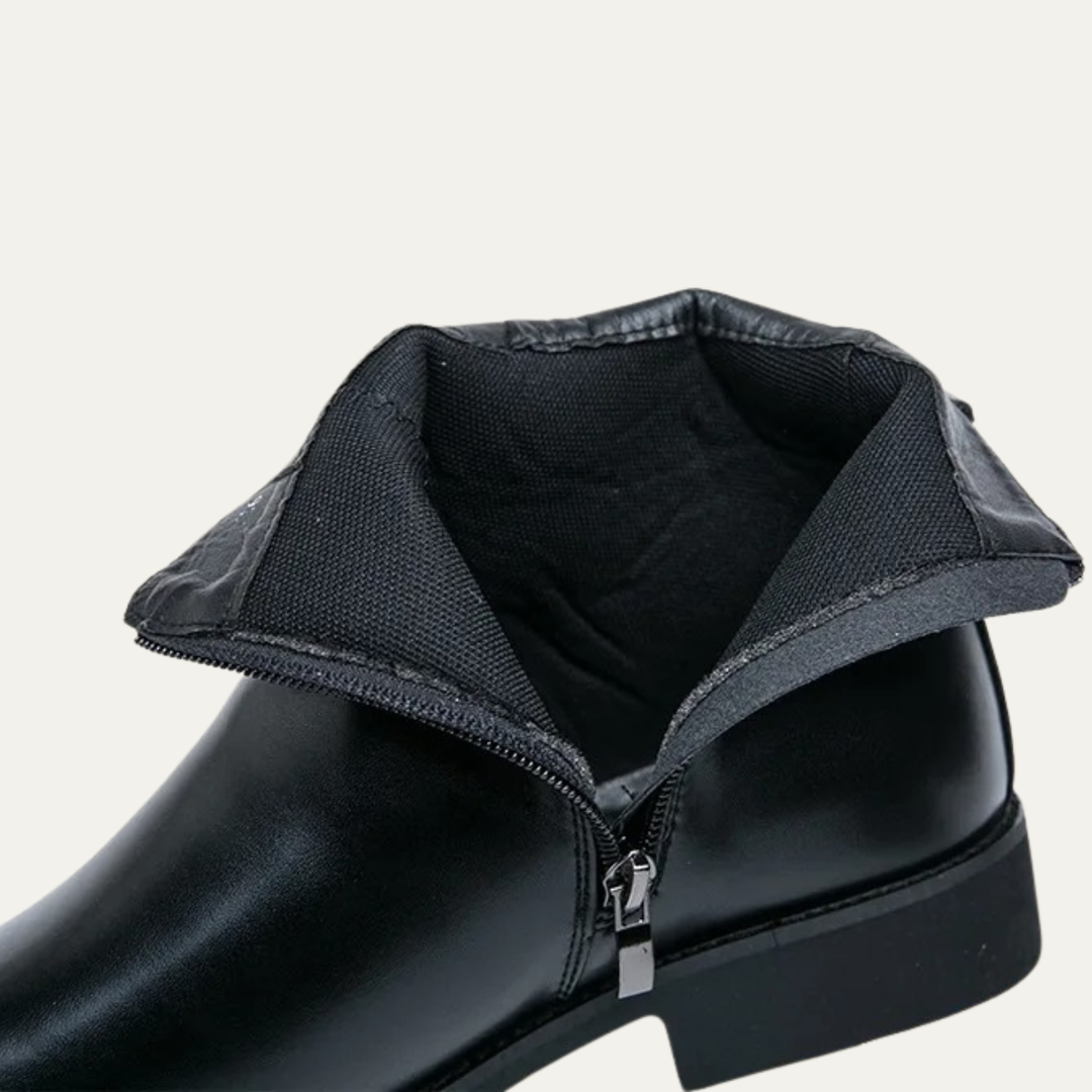Franciacorta | Herre læder Ankle støvler med Side Zip & Non Slip Sole