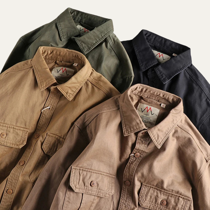 Freja Andersen | Herre vintage Washed Utility afslappet skjortejakke