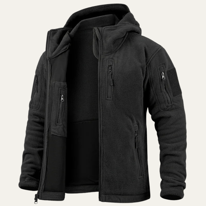 Freja Andersen | Herre varm Tactical Fleece jakke med Hood and Multi Pockets