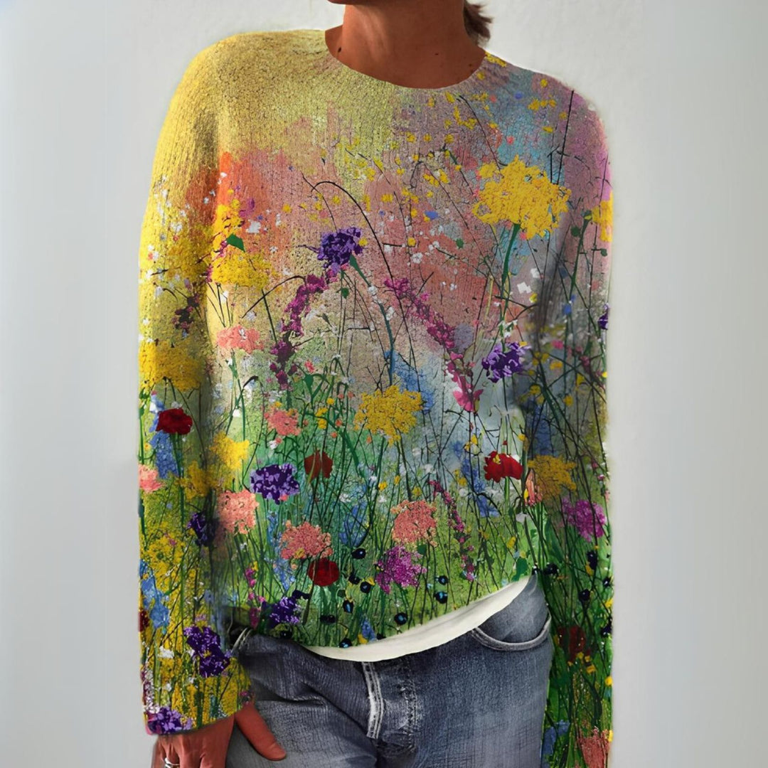 Marta | Flowers Art Cozy Sweater — 1