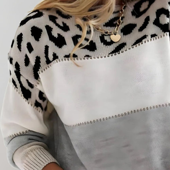 Diane | Cashmere Leopard Accent striktrøje — 4