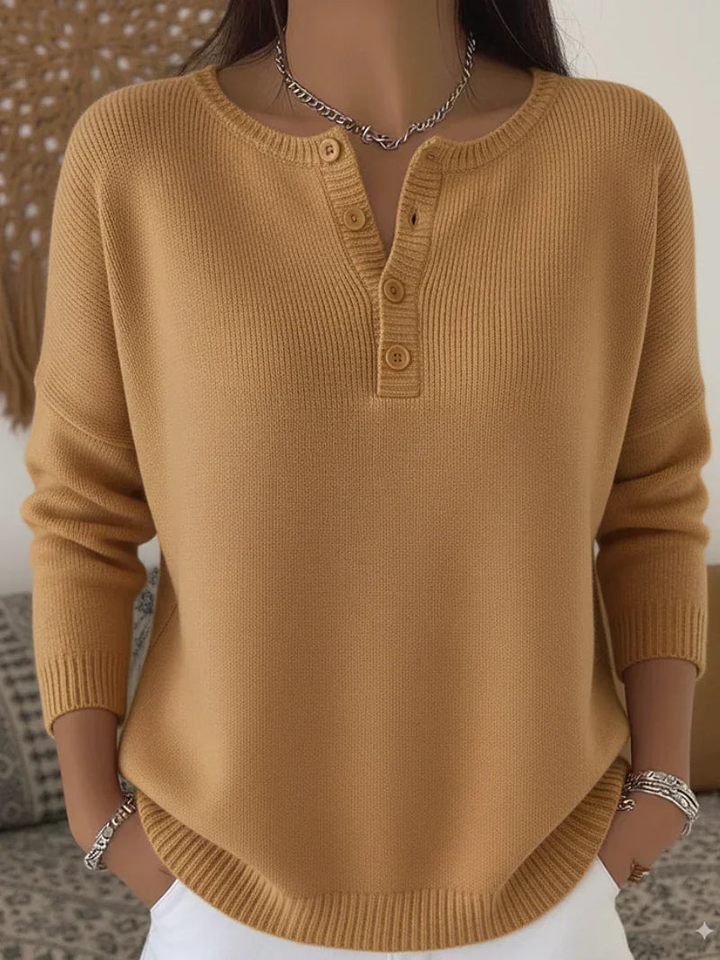 Helena™ | Henley Button-Up striktrøje — 7