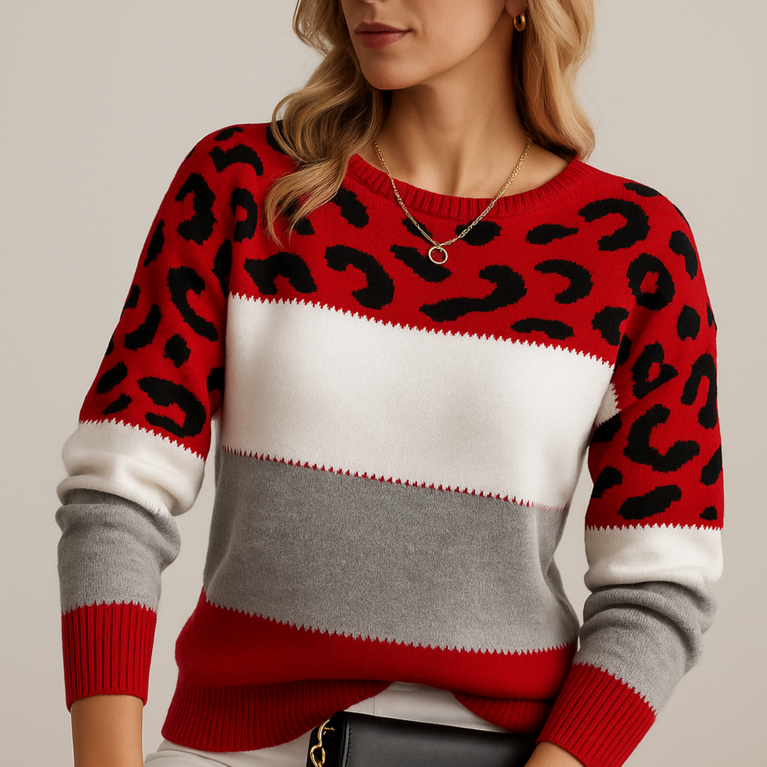 Charlene | Casual sweater med leopardprint — 4
