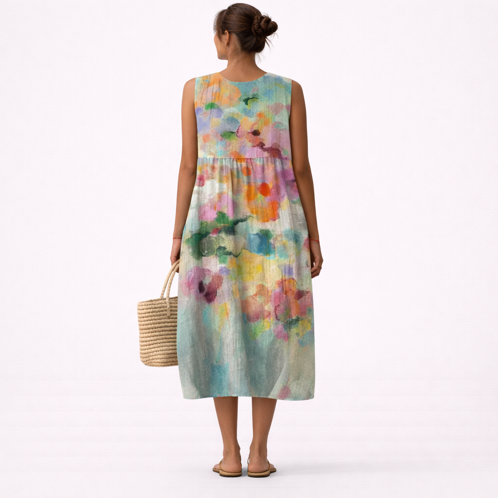 Carla™ | Elegant flerfarvet midi-kjole – billede 4