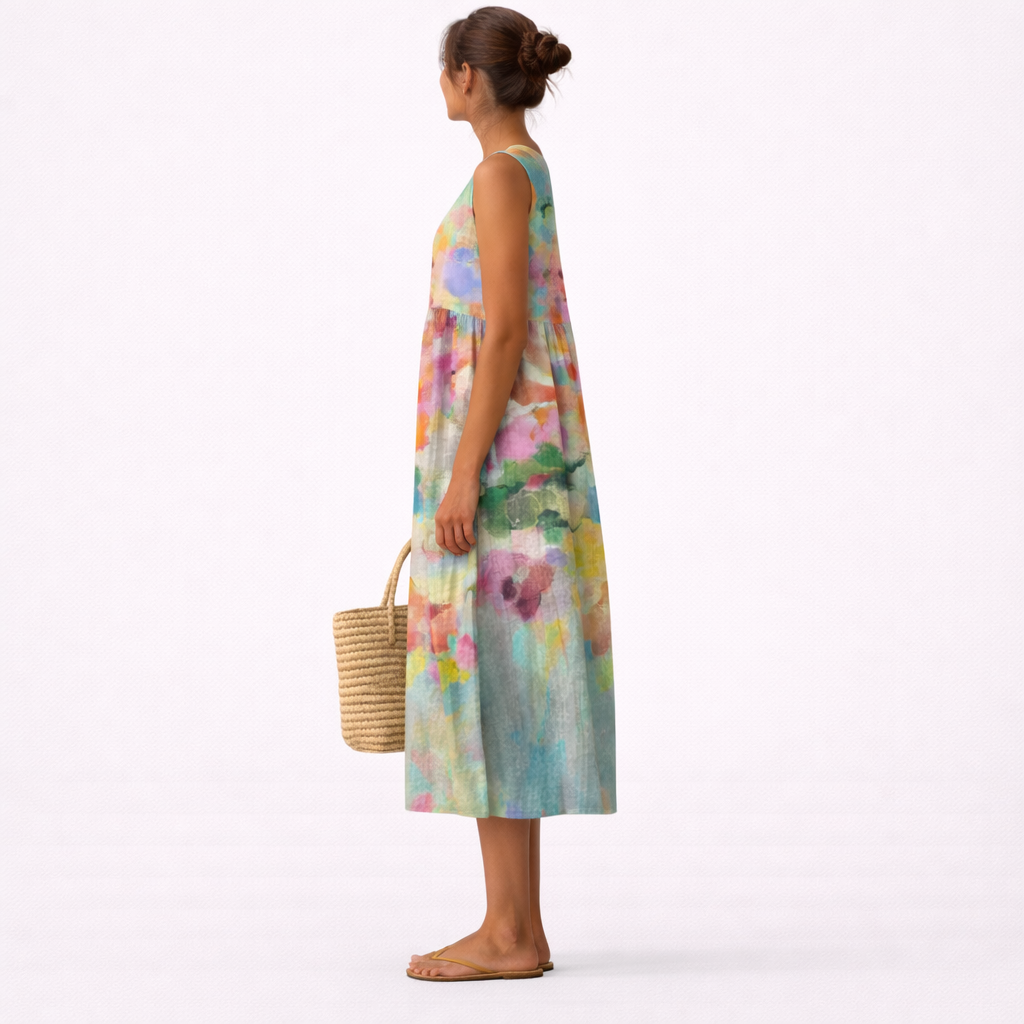 Carla™ | Elegant flerfarvet midi-kjole – billede 3