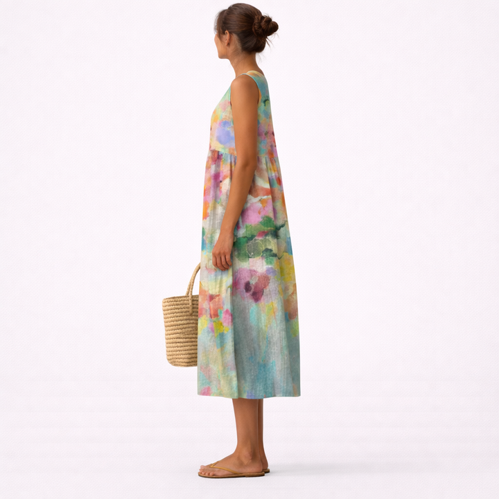 Carla™ | Elegant flerfarvet midi-kjole – billede 3