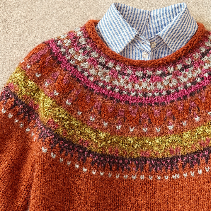 Simona™ | Chic vintage striktrøje — 2