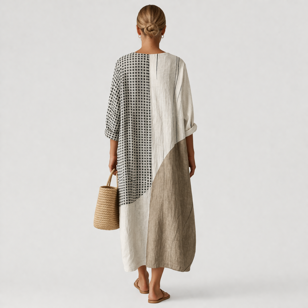 Emma™ | Elegant stribet kjole – billede 3