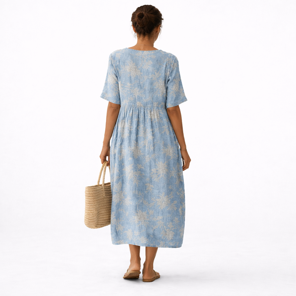 Alma™ | Elegant kjole med laguneprint – billede 3
