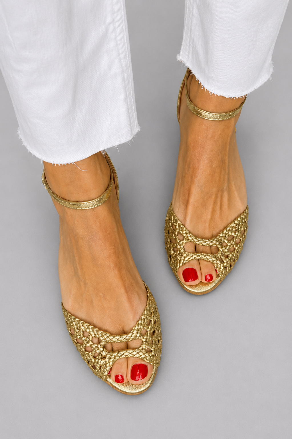Isadora | Flettede metalliske sandaler