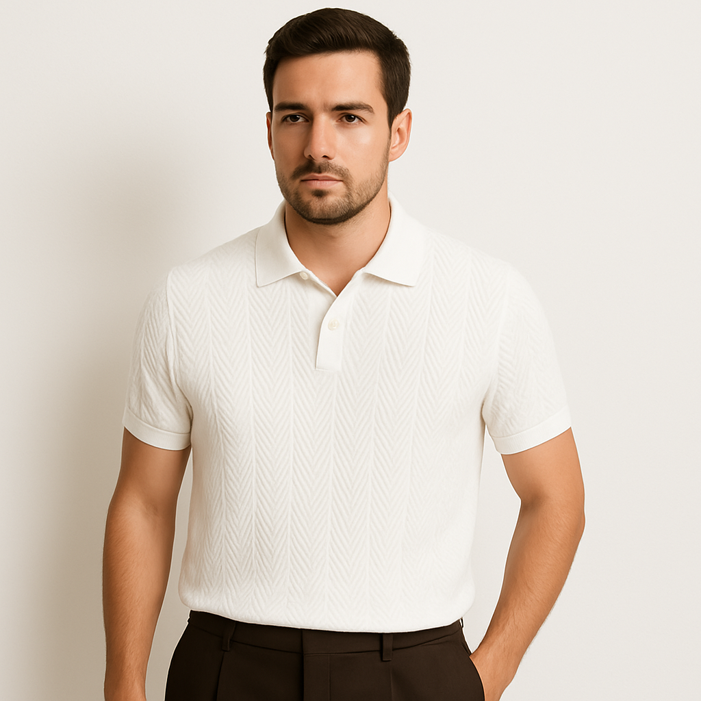 herre afslappet bomuld poloshirt vintage Style