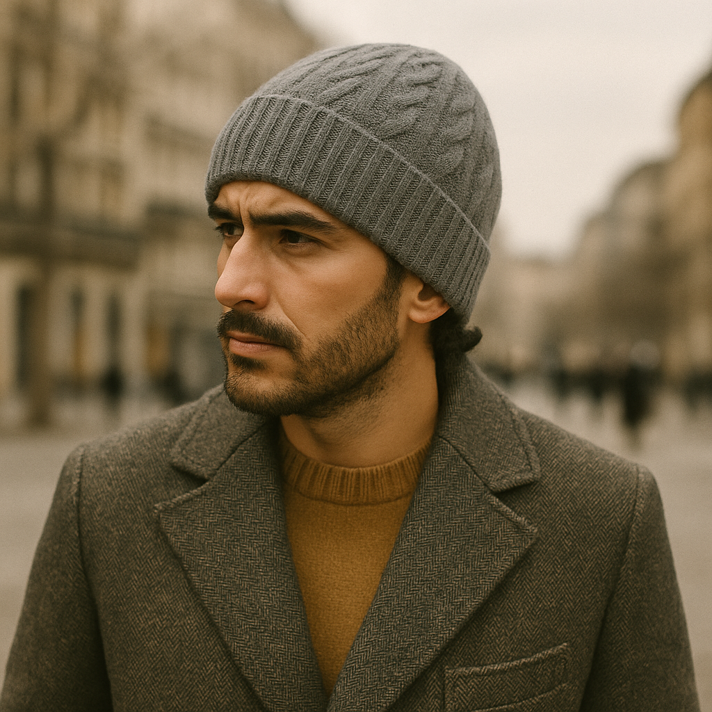 Freja Andersen | Herre klassisk ribstrikket kashmir Beanie