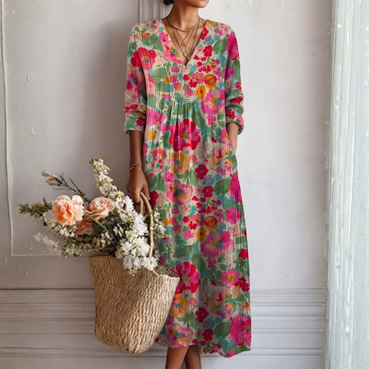 Rosa™ | Elegant blomstret kjole – billede 1