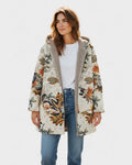 Freja Andersen | Boho blomstret sherpa Hættefrakke
