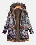 Freja Andersen | Boho blomstret sherpa Hættetrøje