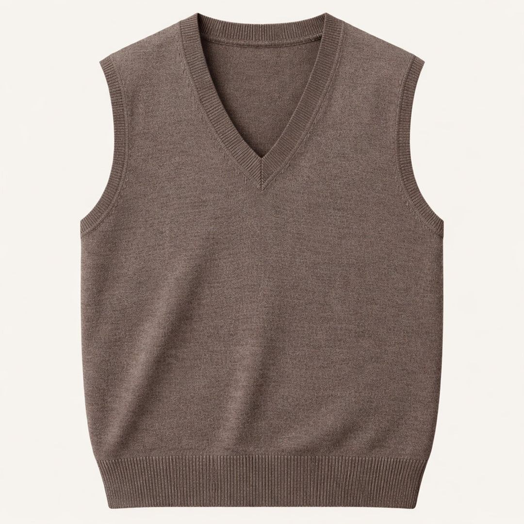 Freja Andersen | Herre V-hals ærmeløs strik Vest for Layered Look