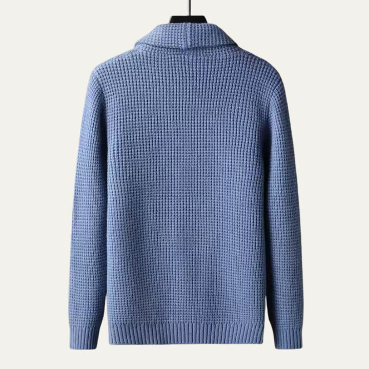 Freja Andersen | Herre knaplukning strikket Shawl krave cardigan