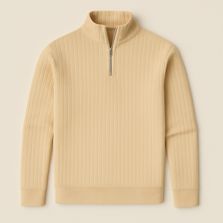 Ashford Ribbed halv lynlås trøje til mænd