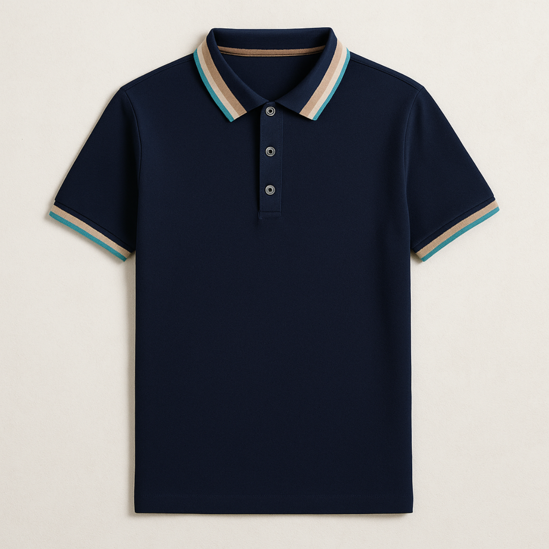 Bellagio stribet bomuld polo