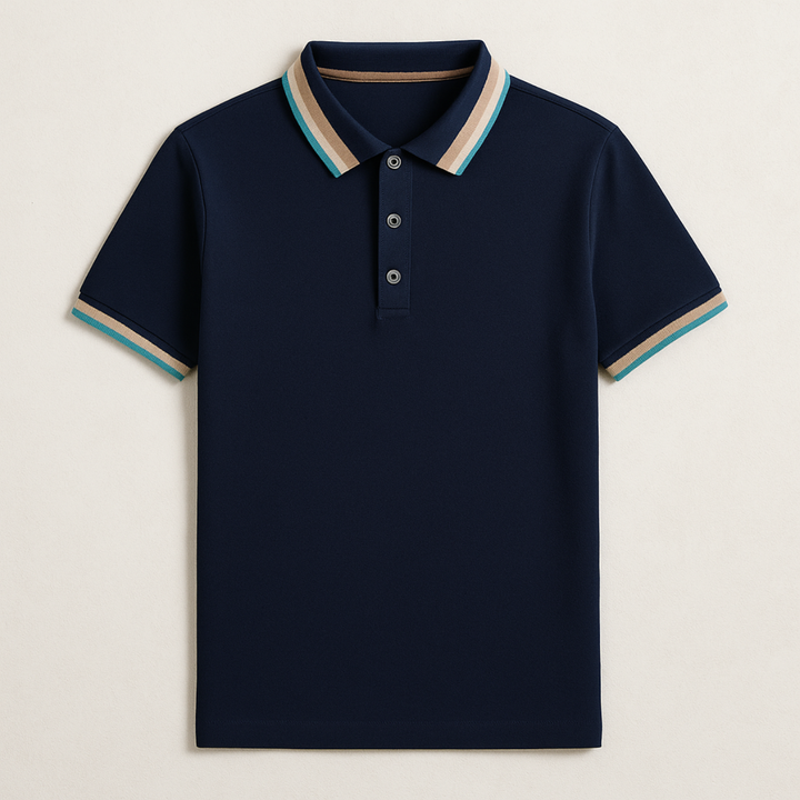 Bellagio stribet bomuld polo