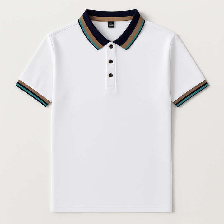 Bellagio stribet bomuld polo