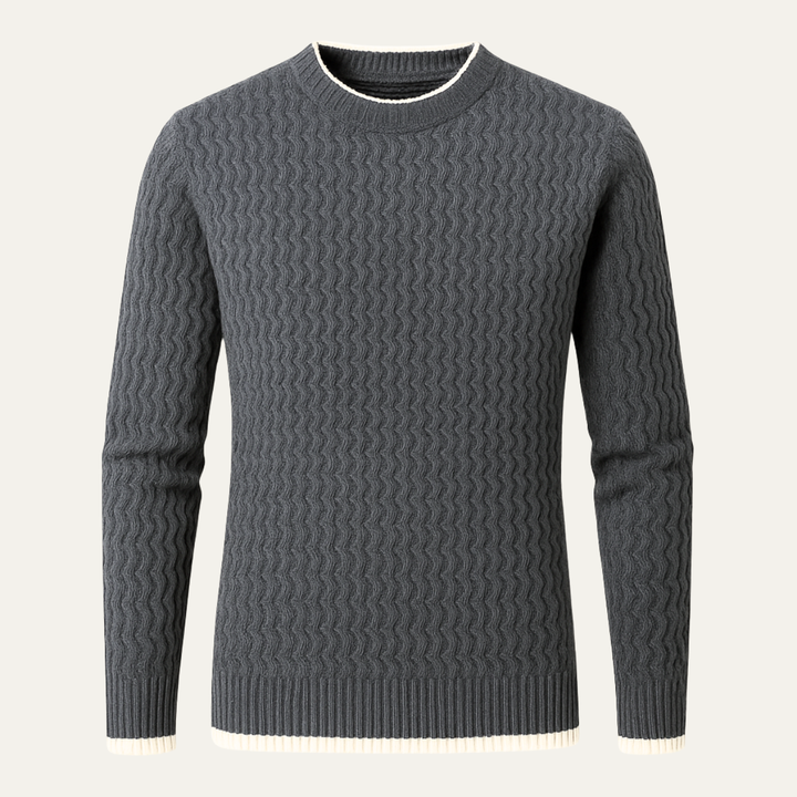 Freja Andersen | Herre slim fit strik trøje - O Neck afslappet trøje