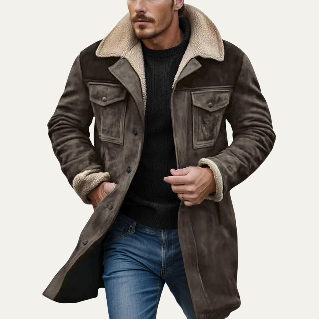 Freja Andersen | Herre vintage Shearling Lined varm vinter jakke