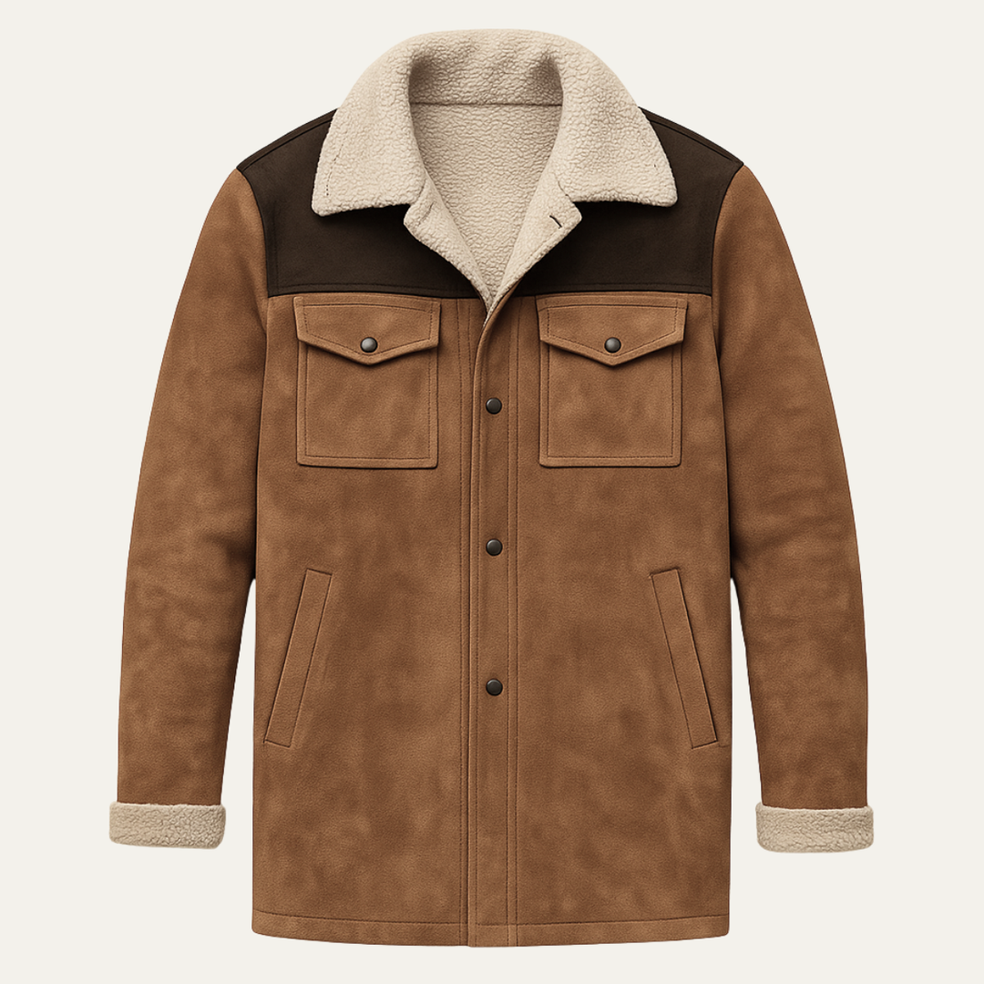 Freja Andersen | Herre vintage Shearling Lined varm vinter jakke