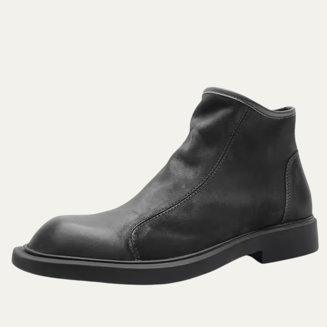 Bari | Herre varm Plush Zip Up læder Ankle støvler
