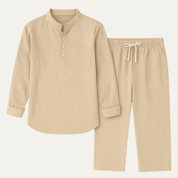 Freja Andersen | Herre afslappet langærmet skjorte & afslappet bukser - let Beach Outfit