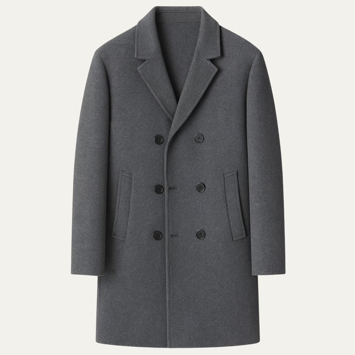 Freja Andersen | Herre lang uld dobbeltknappet vinter Overcoat