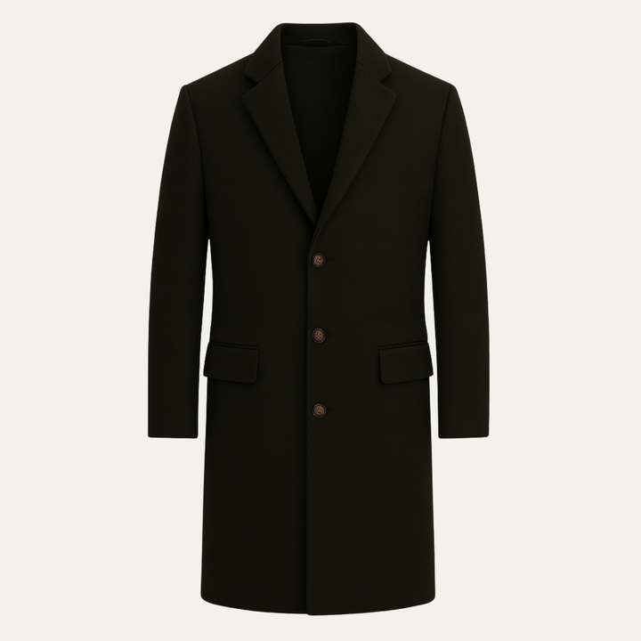 Freja Andersen | Herre stilren enkeltknappet uldblanding Overcoat