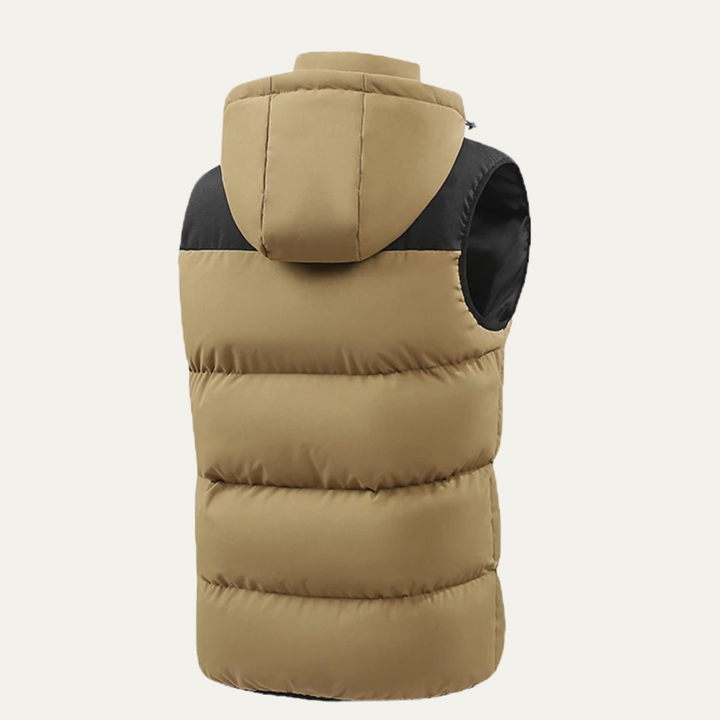 Freja Andersen | Herre varm med hætte vinter puffer Gilet med Zip Pockets