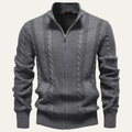 Freja Andersen | Herre smal pasform kabelstrik Zip cardigan