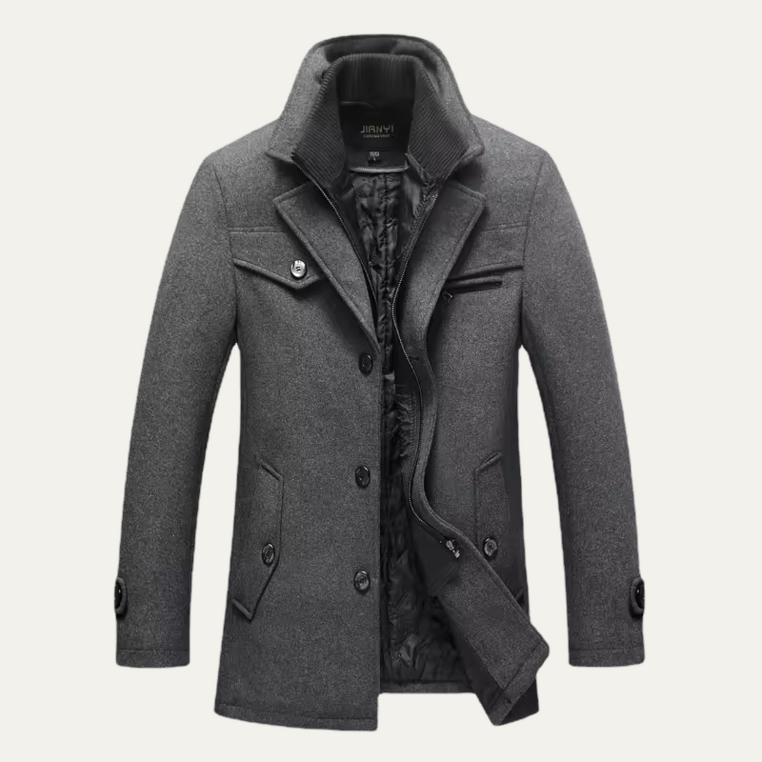 Freja Andersen | Herre uldblanding trenchcoat med quiltet Lining