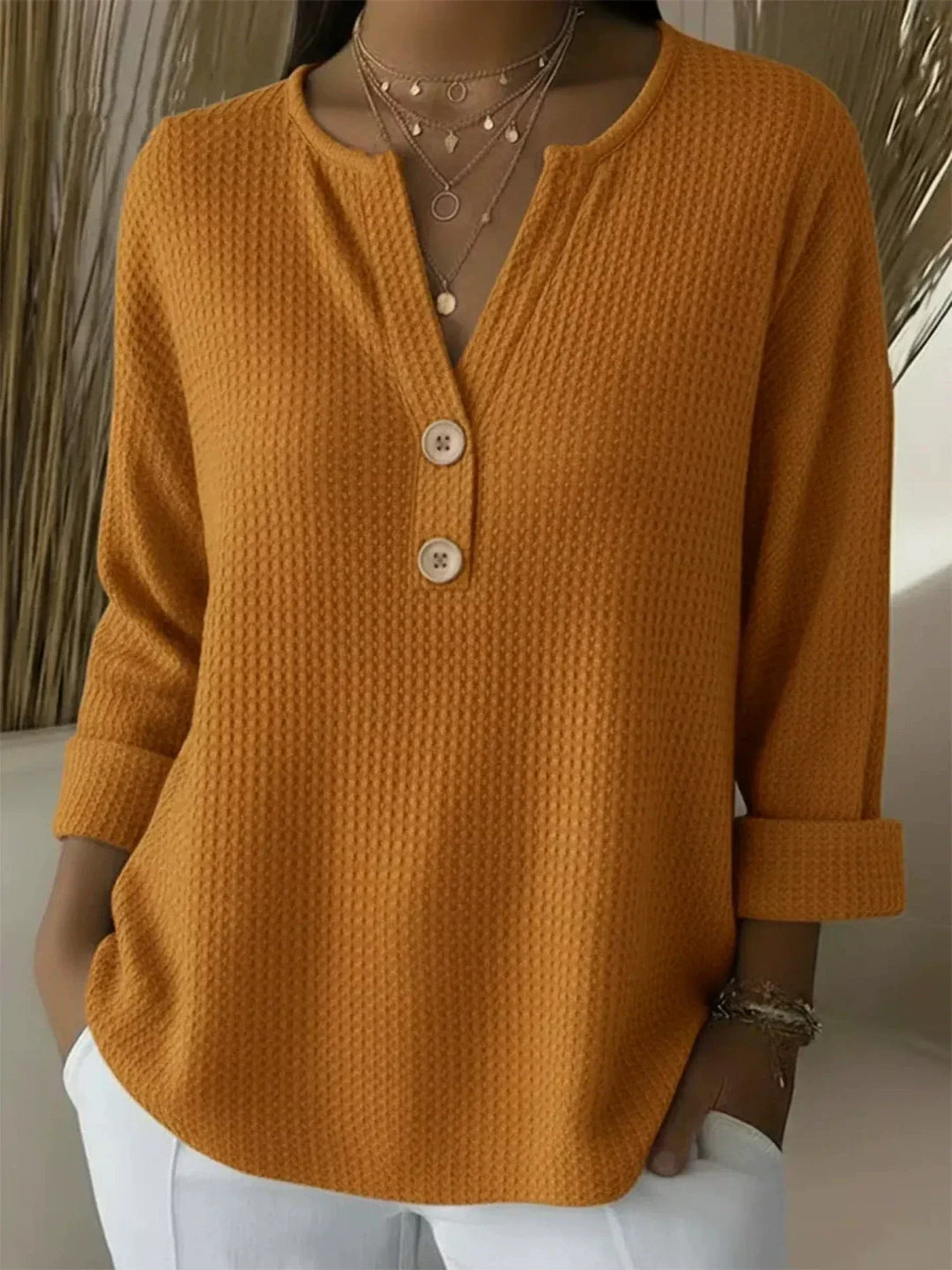 Lucinda™ | Henley Button Top — 4