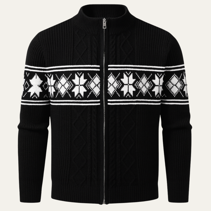Cisternino | Herre Nordic Zip vinter cardigan med klassisk Pattern