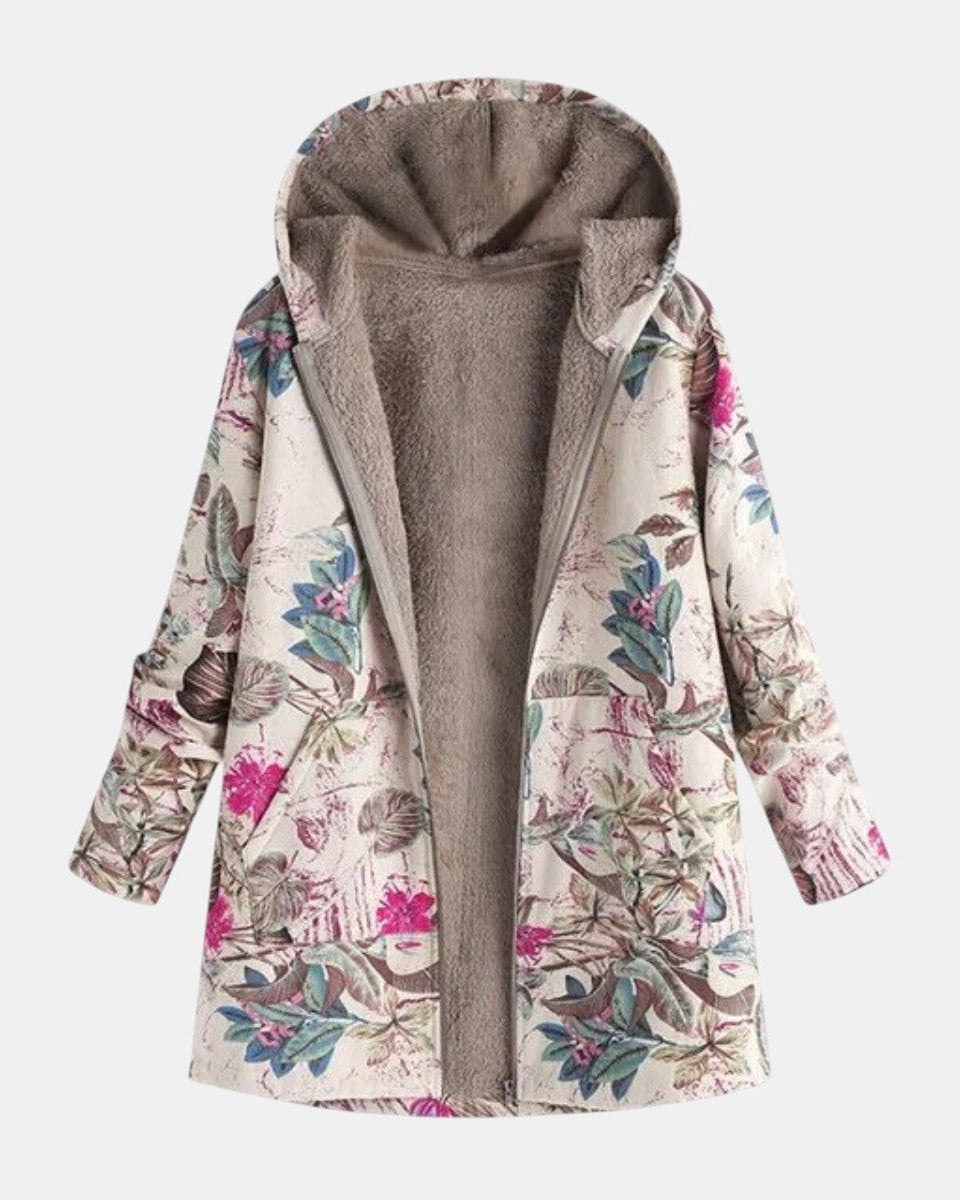 Freja Andersen | Pastel Botanisk Fleeceforet Jakke