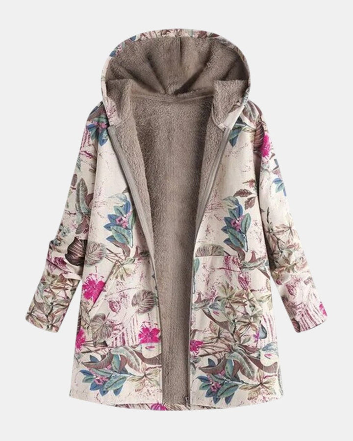 Freja Andersen | Pastel Botanisk Fleeceforet Jakke