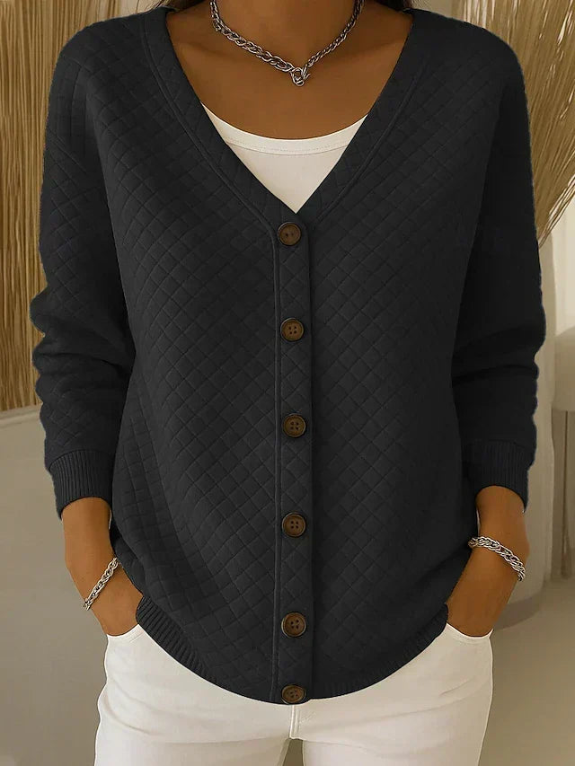 Laverne™ | Quiltet cardigan med knap foran — 6