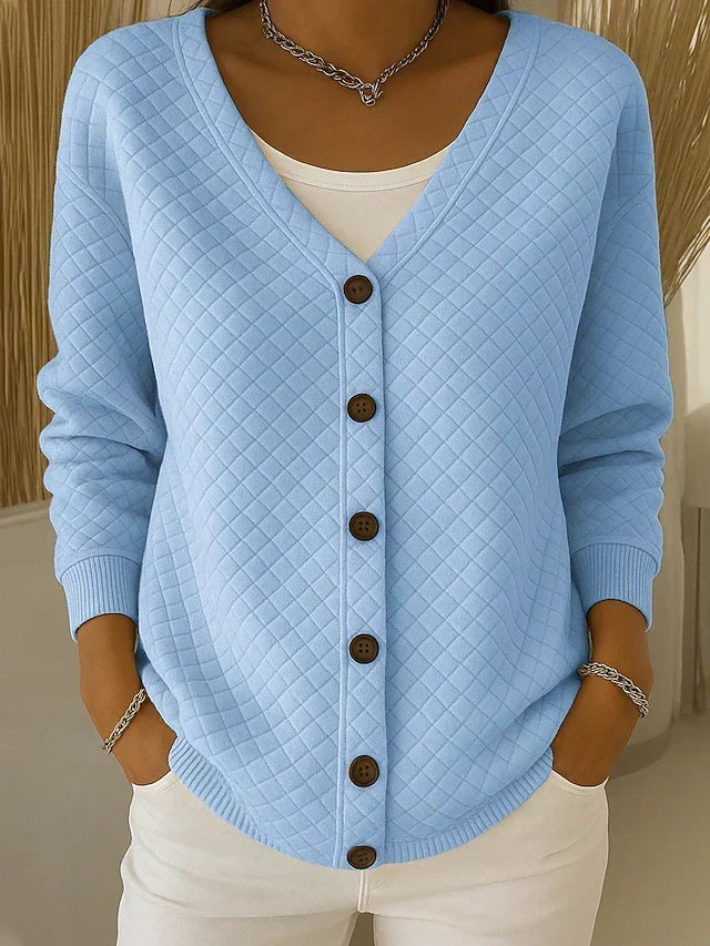 Laverne™ | Quiltet cardigan med knap foran — 2