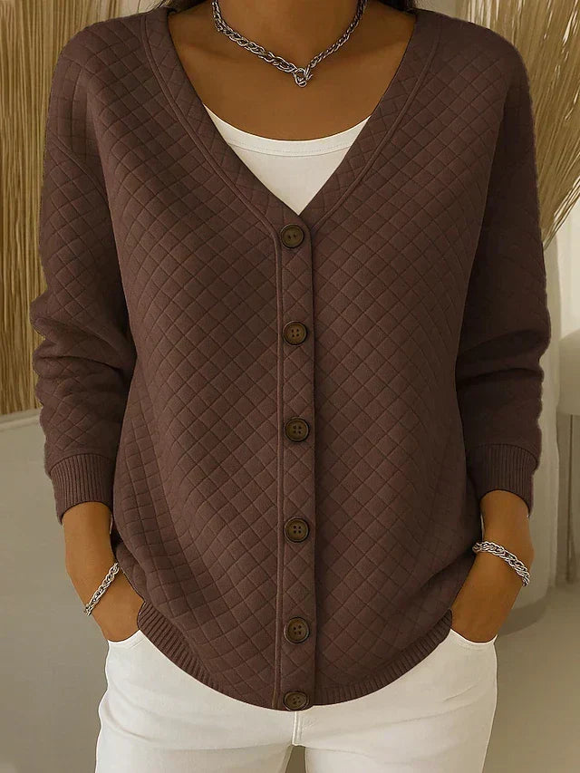 Laverne™ | Quiltet cardigan med knap foran — 4