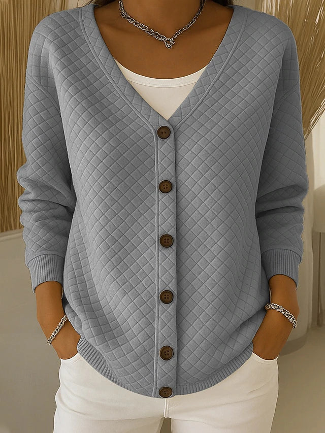 Laverne™ | Quiltet cardigan med knap foran — 5