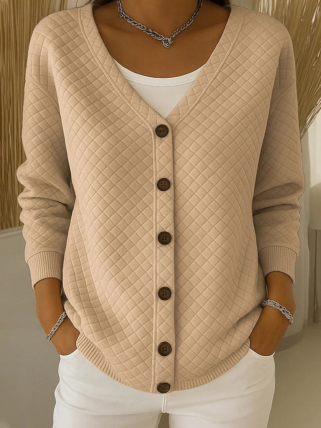 Laverne™ | Quiltet cardigan med knap foran — 3