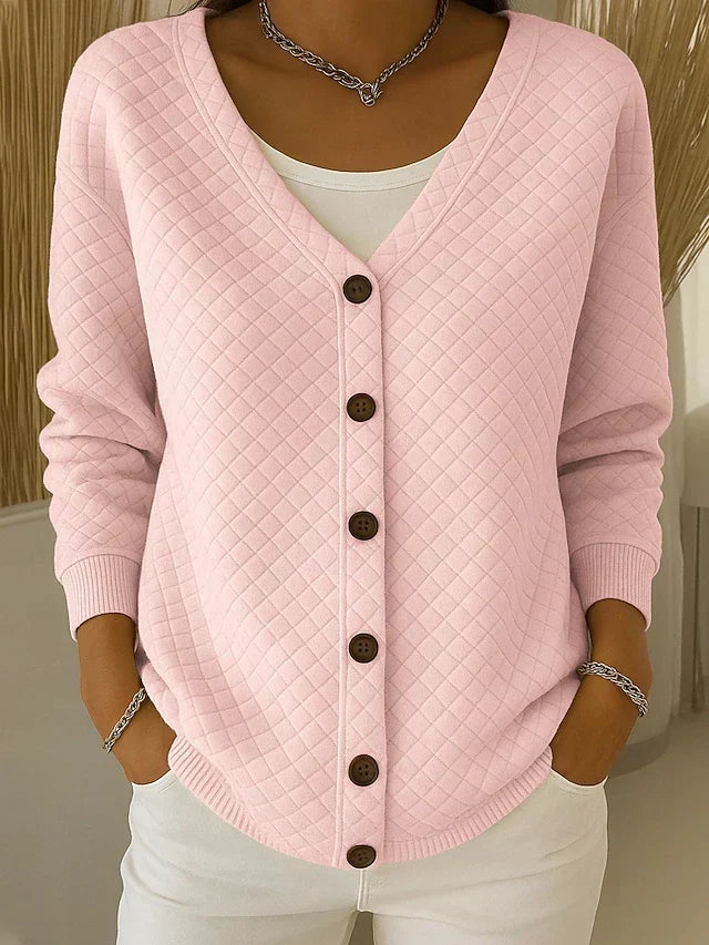 Laverne™ | Quiltet cardigan med knap foran — 1