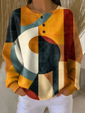 Lærke™ | Vaffelpullover med geometrisk mønster