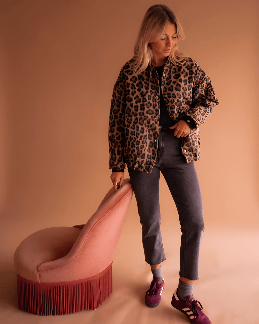 Freja Andersen | Leopard Bomberjakke