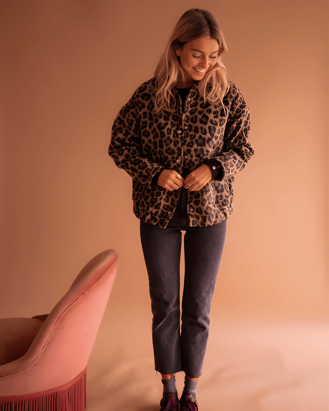 Freja Andersen | Leopard Bomberjakke
