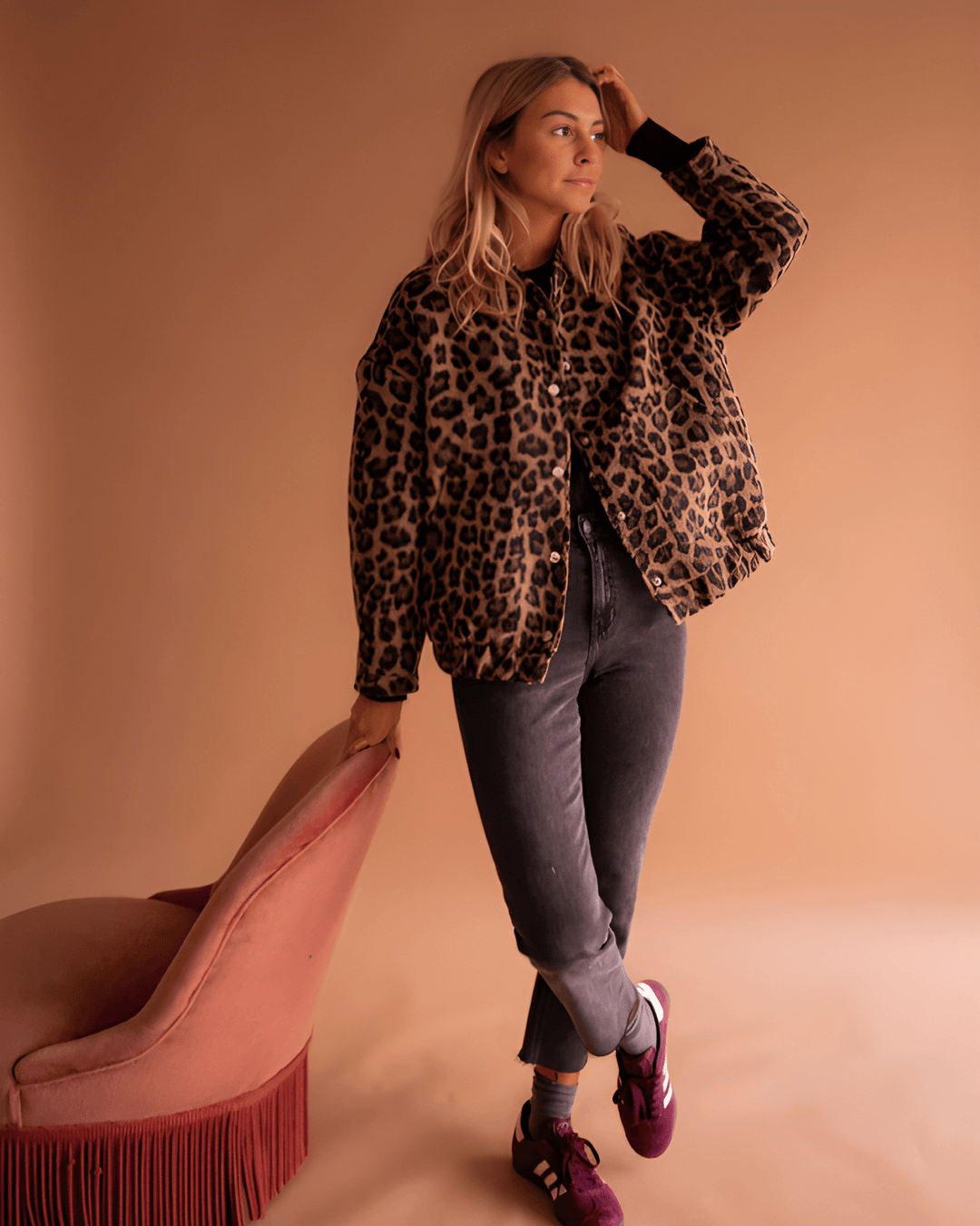Freja Andersen | Leopard Bomberjakke