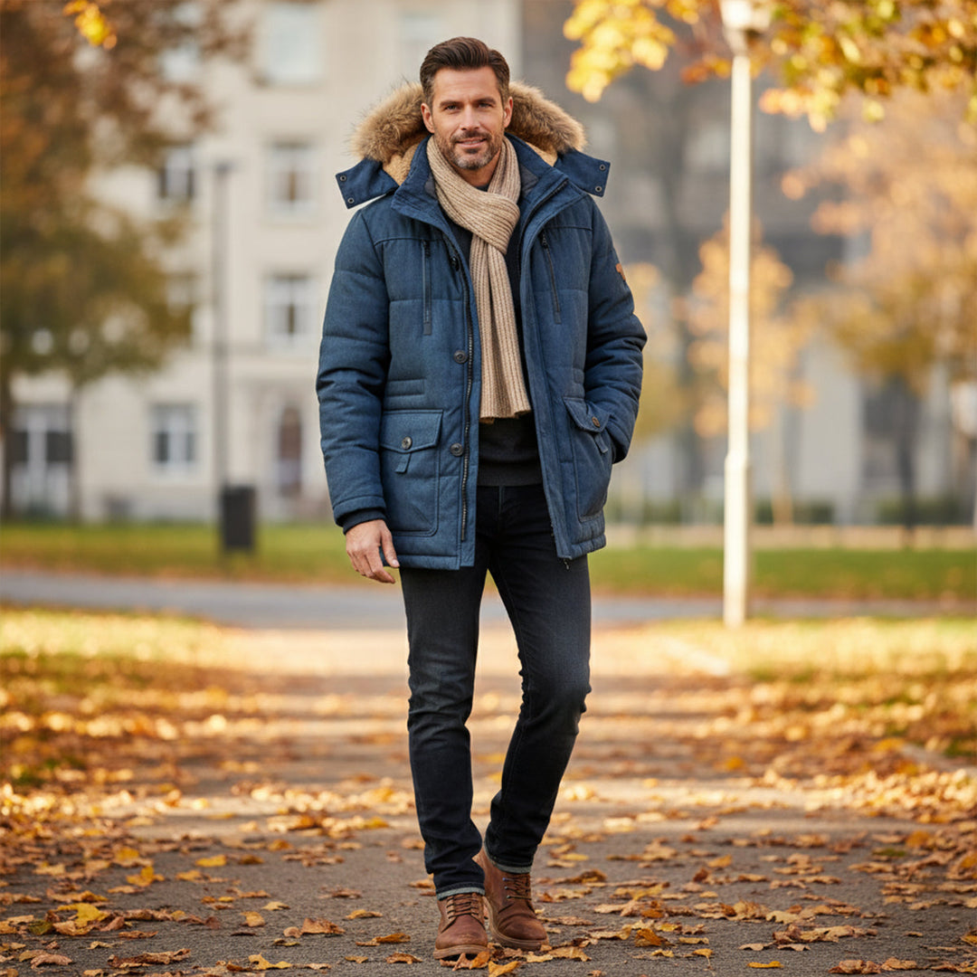 Freja Andersen | Herre varm vinter Parka jakke med Fleece Lining